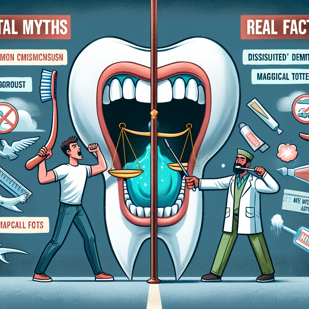 Illustration contrasting common dental cleaning myths with real facts to aid quicker health decisions.